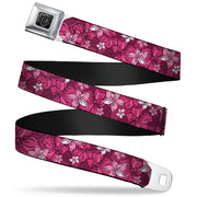 BD Wings Logo CLOSE-UP Full Color Black Silver Seatbelt Belt - Hibiscus Collage Pink Shades Webbing Seatbelt Belts Buckle-Down