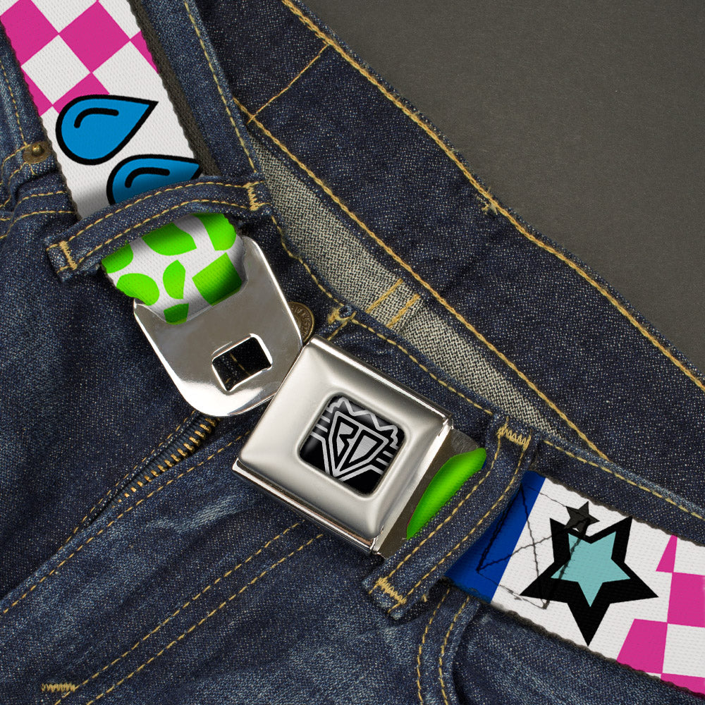 BD Wings Logo CLOSE-UP Full Color Black Silver Seatbelt Belt - Icons & Patterns 1 Webbing Seatbelt Belts Buckle-Down