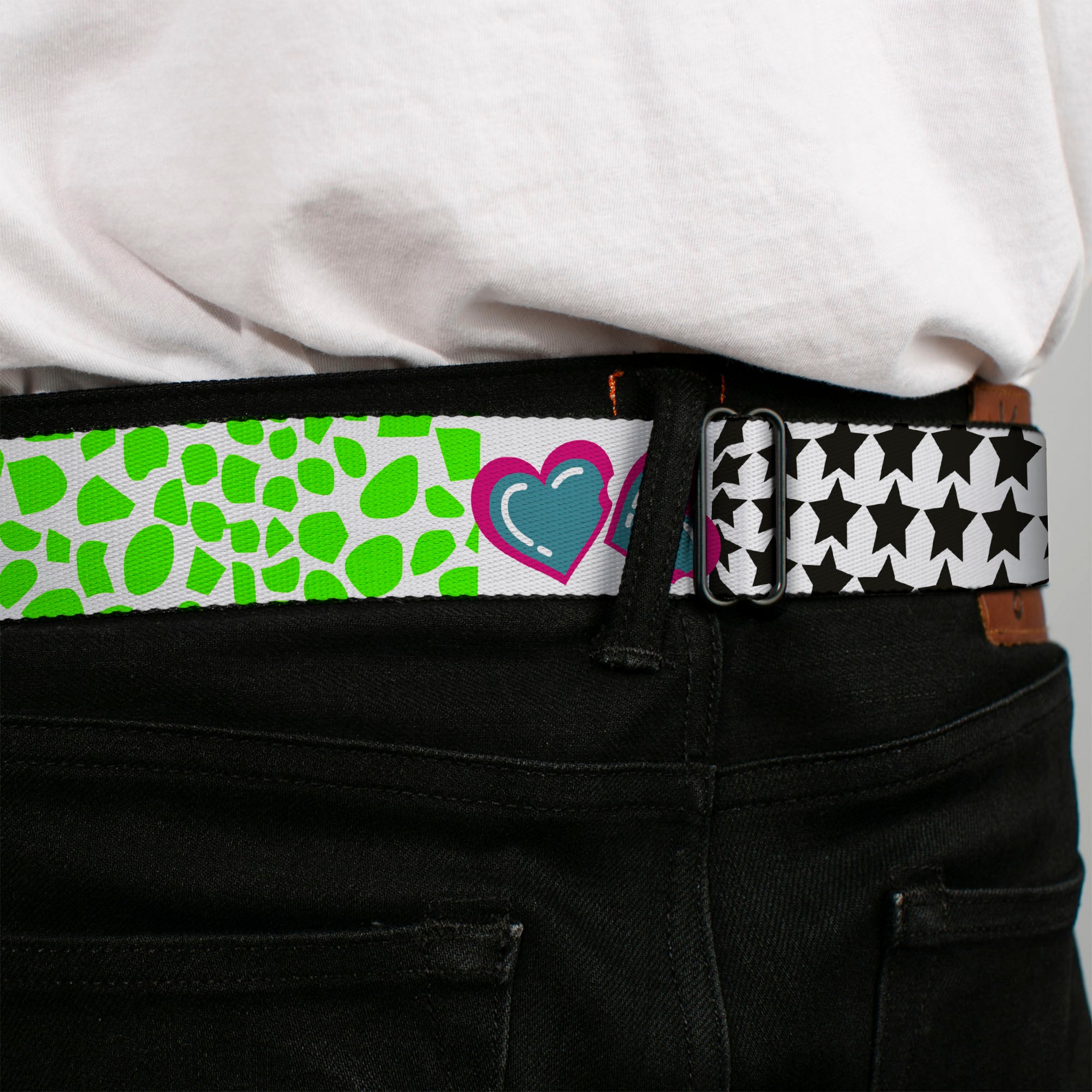 BD Wings Logo CLOSE-UP Full Color Black Silver Seatbelt Belt - Icons & Patterns 1 Webbing Seatbelt Belts Buckle-Down