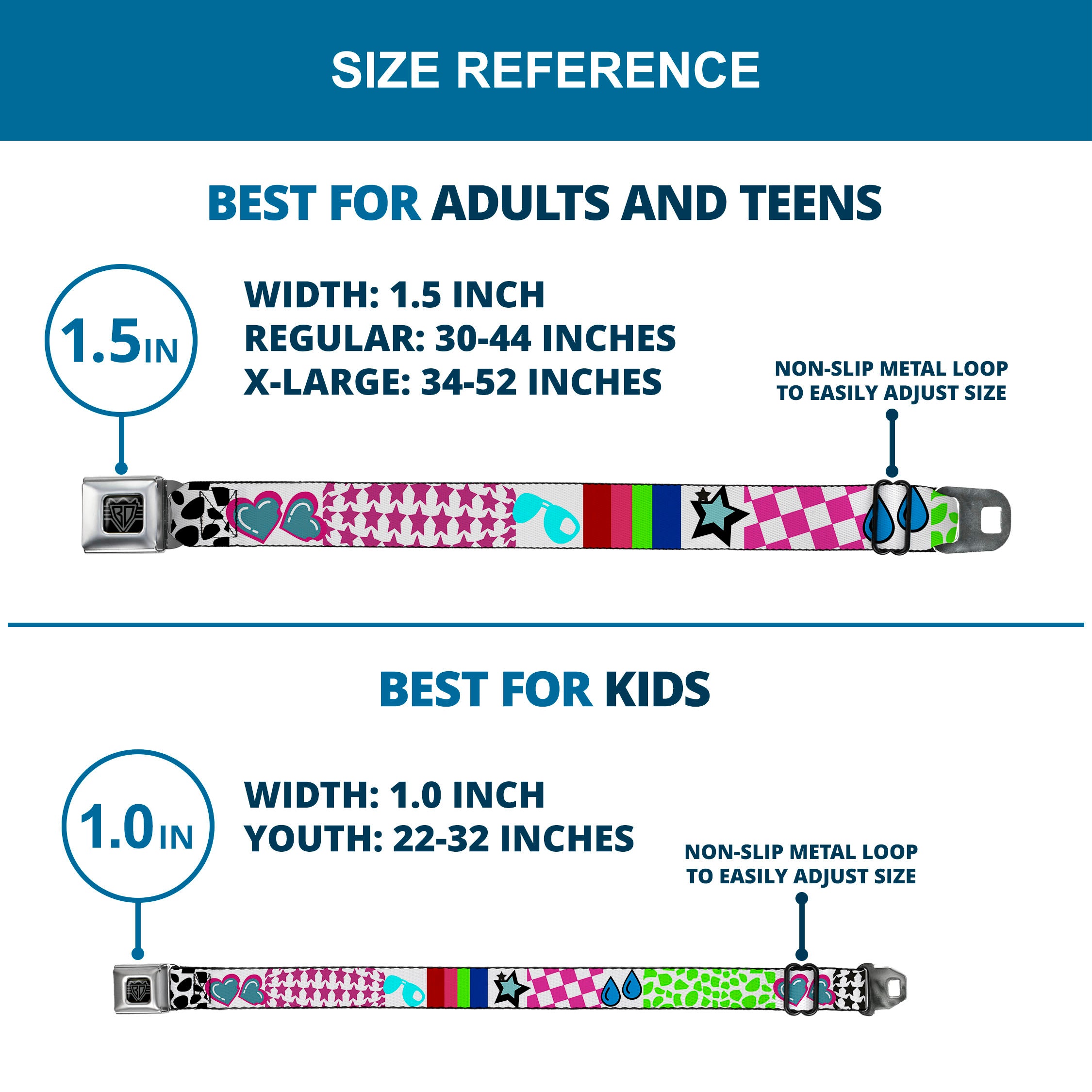 BD Wings Logo CLOSE-UP Full Color Black Silver Seatbelt Belt - Icons & Patterns 1 Webbing Seatbelt Belts Buckle-Down