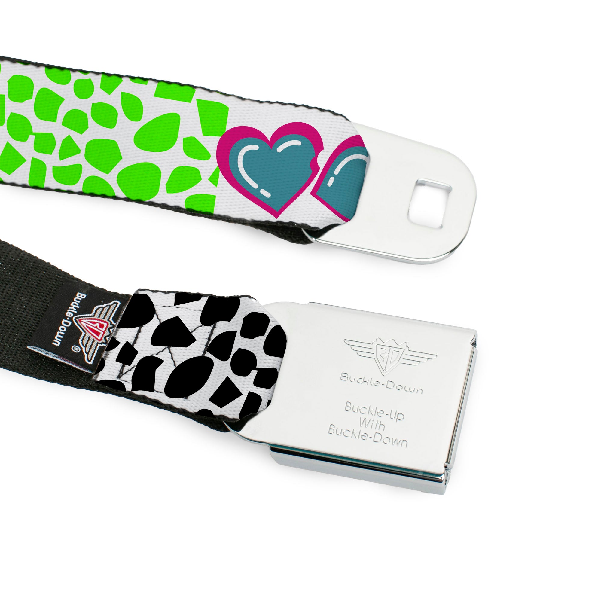 BD Wings Logo CLOSE-UP Full Color Black Silver Seatbelt Belt - Icons & Patterns 1 Webbing Seatbelt Belts Buckle-Down