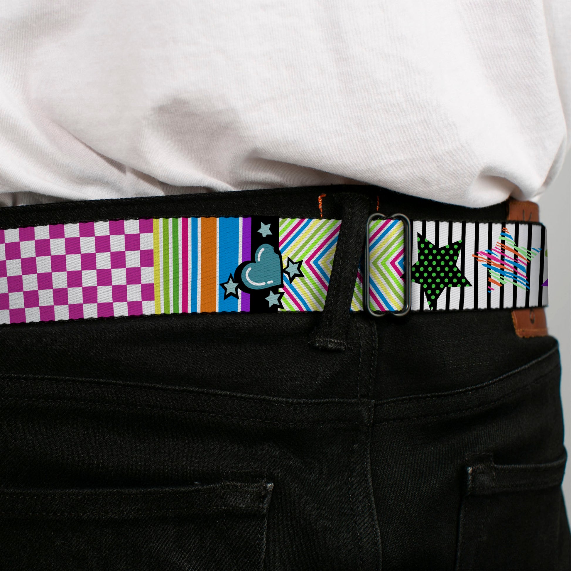 BD Wings Logo CLOSE-UP Full Color Black Silver Seatbelt Belt - Icons & Patterns 2 Webbing Seatbelt Belts Buckle-Down