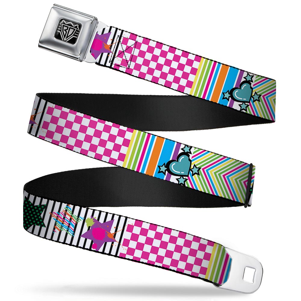 BD Wings Logo CLOSE-UP Full Color Black Silver Seatbelt Belt - Icons & Patterns 2 Webbing Seatbelt Belts Buckle-Down