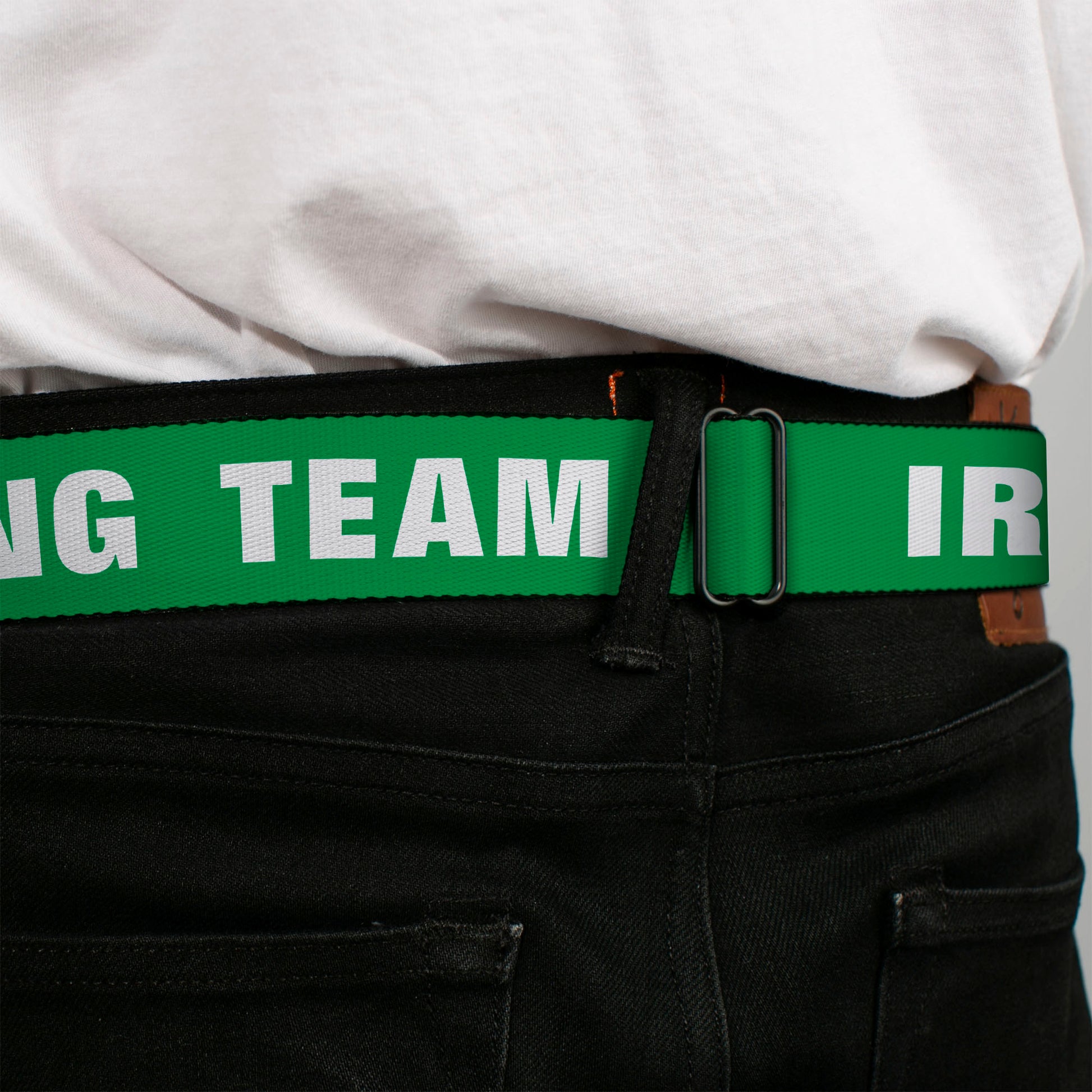 Seatbelt Belt - IRISH DRINKING TEAM Green/White Seatbelt Belts Buckle-Down