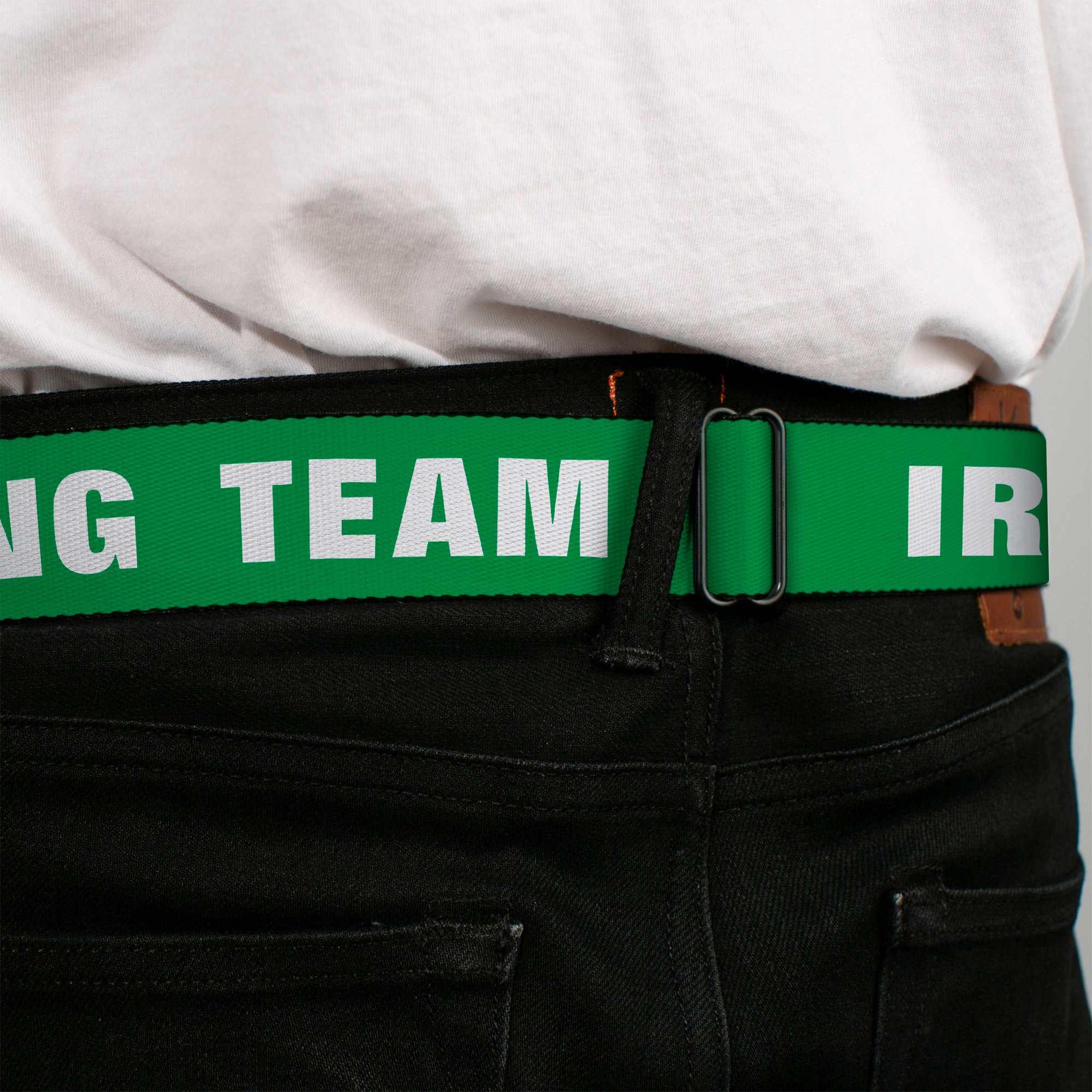 Seatbelt Belt - IRISH DRINKING TEAM Green/White Seatbelt Belts Buckle-Down