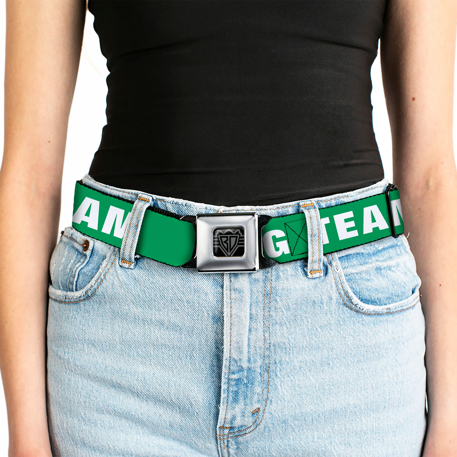 Seatbelt Belt - IRISH DRINKING TEAM Green/White Seatbelt Belts Buckle-Down
