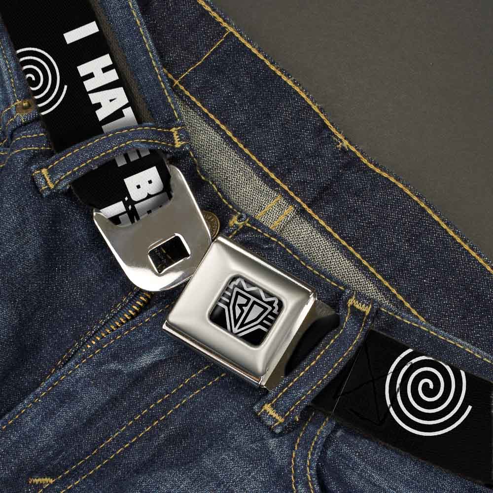 Seatbelt Belt - I HATE BEING BIPOLAR-IT'S AWESOME Black/White Seatbelt Belts Buckle-Down