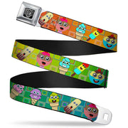 BD Wings Logo CLOSE-UP Full Color Black Silver Seatbelt Belt - Ice Cream Cone & Popsicle Expressions/Squares Multi Color Webbing Seatbelt Belts Buckle-Down