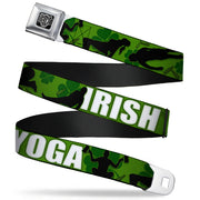 Seatbelt Belt - IRISH YOGA Poses/Clovers Greens/Black/White Seatbelt Belts Buckle-Down