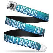 BD Wings Logo CLOSE-UP Full Color Black Silver Seatbelt Belt - I'M REALLY A MERMAID Sparkle Turquoise Blues/White Webbing Seatbelt Belts Buckle-Down