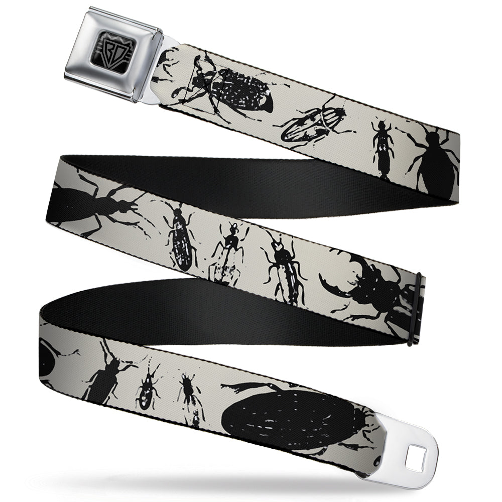 BD Wings Logo CLOSE-UP Full Color Black Silver Seatbelt Belt - Insects Gray/Black Webbing Seatbelt Belts Buckle-Down