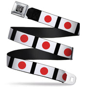 BD Wings Logo CLOSE-UP Full Color Black Silver Seatbelt Belt - Japan Flags Webbing Seatbelt Belts Buckle-Down