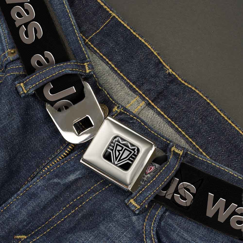 Seatbelt Belt - JESUS WAS A JEW Black/Gray Seatbelt Belts Buckle-Down