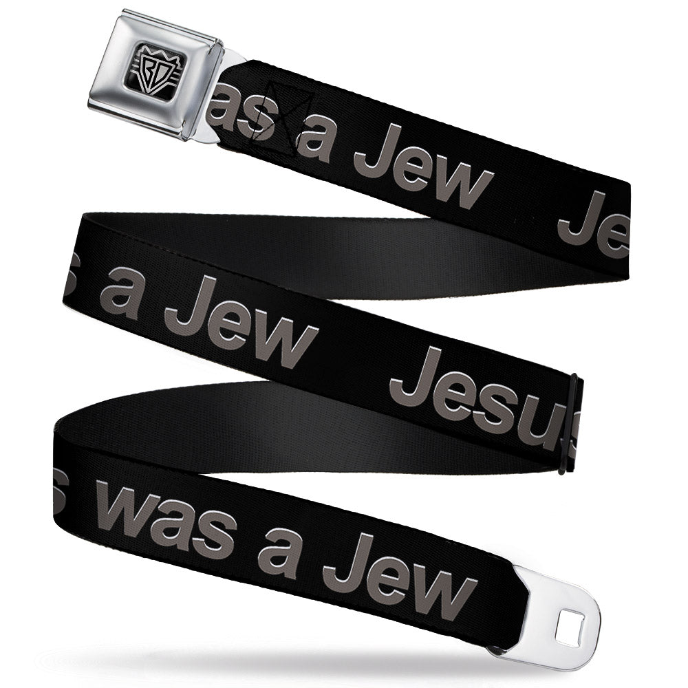 Seatbelt Belt - JESUS WAS A JEW Black/Gray Seatbelt Belts Buckle-Down
