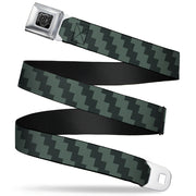 BD Wings Logo CLOSE-UP Full Color Black Silver Seatbelt Belt - Jagged Steps Stripe Grays Webbing Seatbelt Belts Buckle-Down