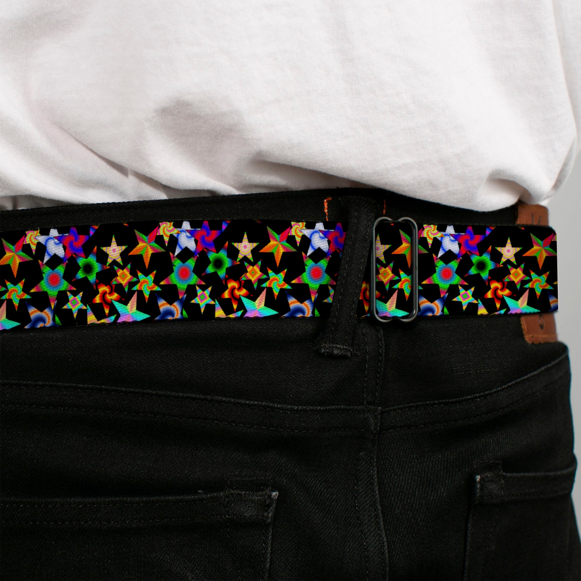 BD Wings Logo CLOSE-UP Full Color Black Silver Seatbelt Belt - Kaleidostarz Webbing Seatbelt Belts Buckle-Down