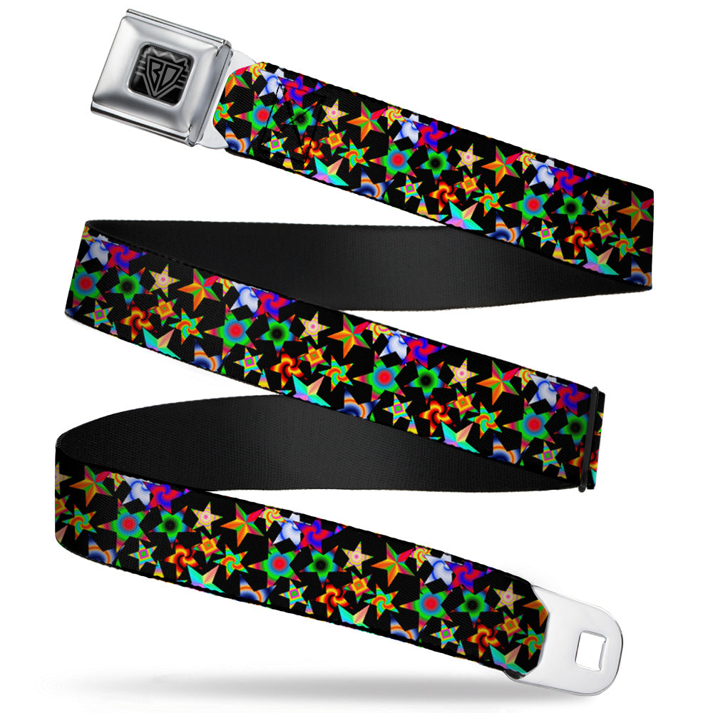 BD Wings Logo CLOSE-UP Full Color Black Silver Seatbelt Belt - Kaleidostarz Webbing Seatbelt Belts Buckle-Down
