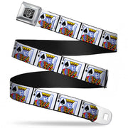 BD Wings Logo CLOSE-UP Full Color Black Silver Seatbelt Belt - King of Spades Webbing Seatbelt Belts Buckle-Down