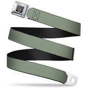 BD Wings Logo CLOSE-UP Full Color Black Silver Seatbelt Belt - Khaki Green Webbing Seatbelt Belts Buckle-Down