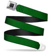 BD Wings Logo CLOSE-UP Full Color Black Silver Seatbelt Belt - Kelly Green Print Webbing Seatbelt Belts Buckle-Down