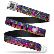 BD Wings Logo CLOSE-UP Full Color Black Silver Seatbelt Belt - Love Love Purple Webbing Seatbelt Belts Buckle-Down
