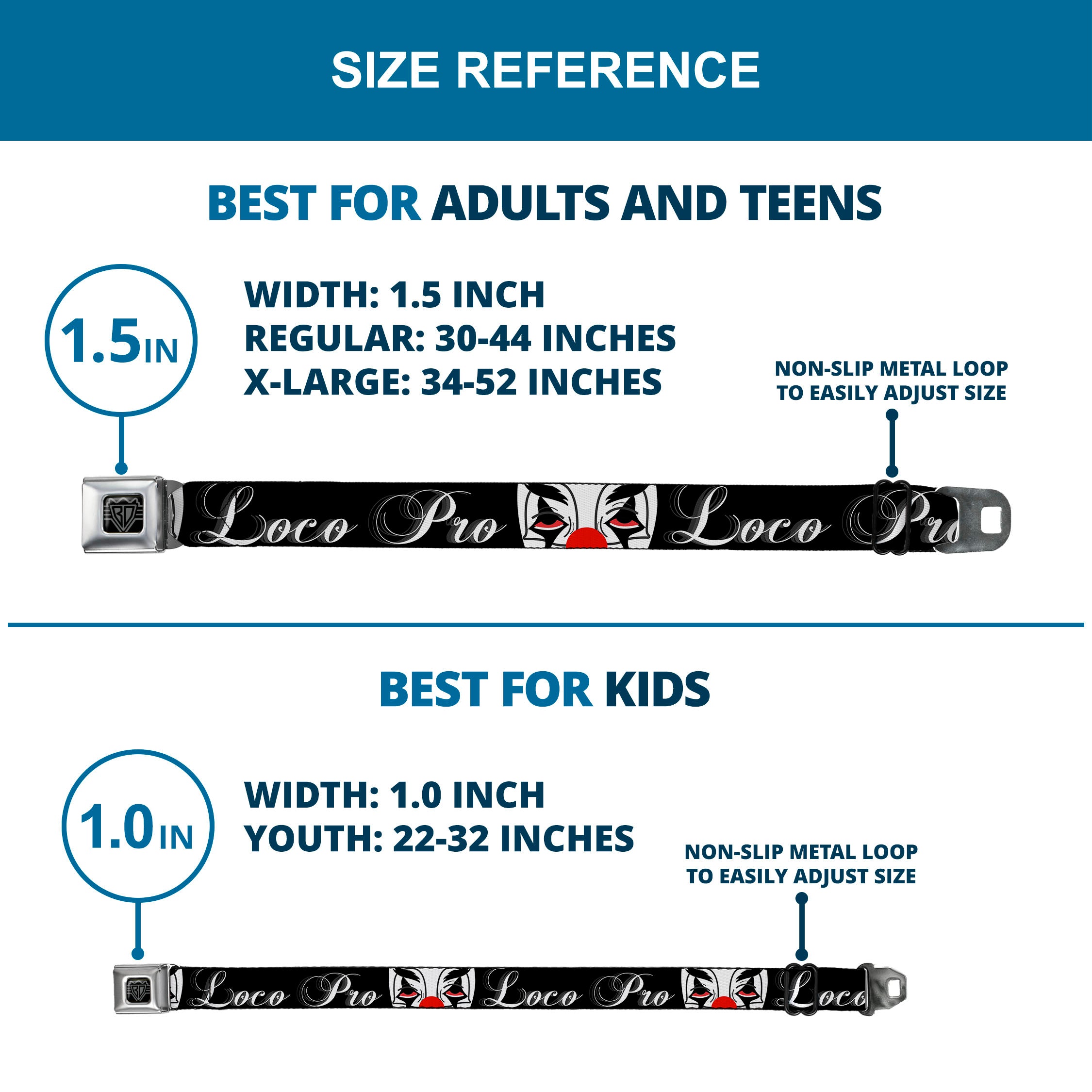 Seatbelt Belt - Loco Pro Clown Seatbelt Belts Buckle-Down