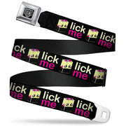 BD Wings Logo CLOSE-UP Full Color Black Silver Seatbelt Belt - LICK ME Battery Cartoon Webbing Seatbelt Belts Buckle-Down