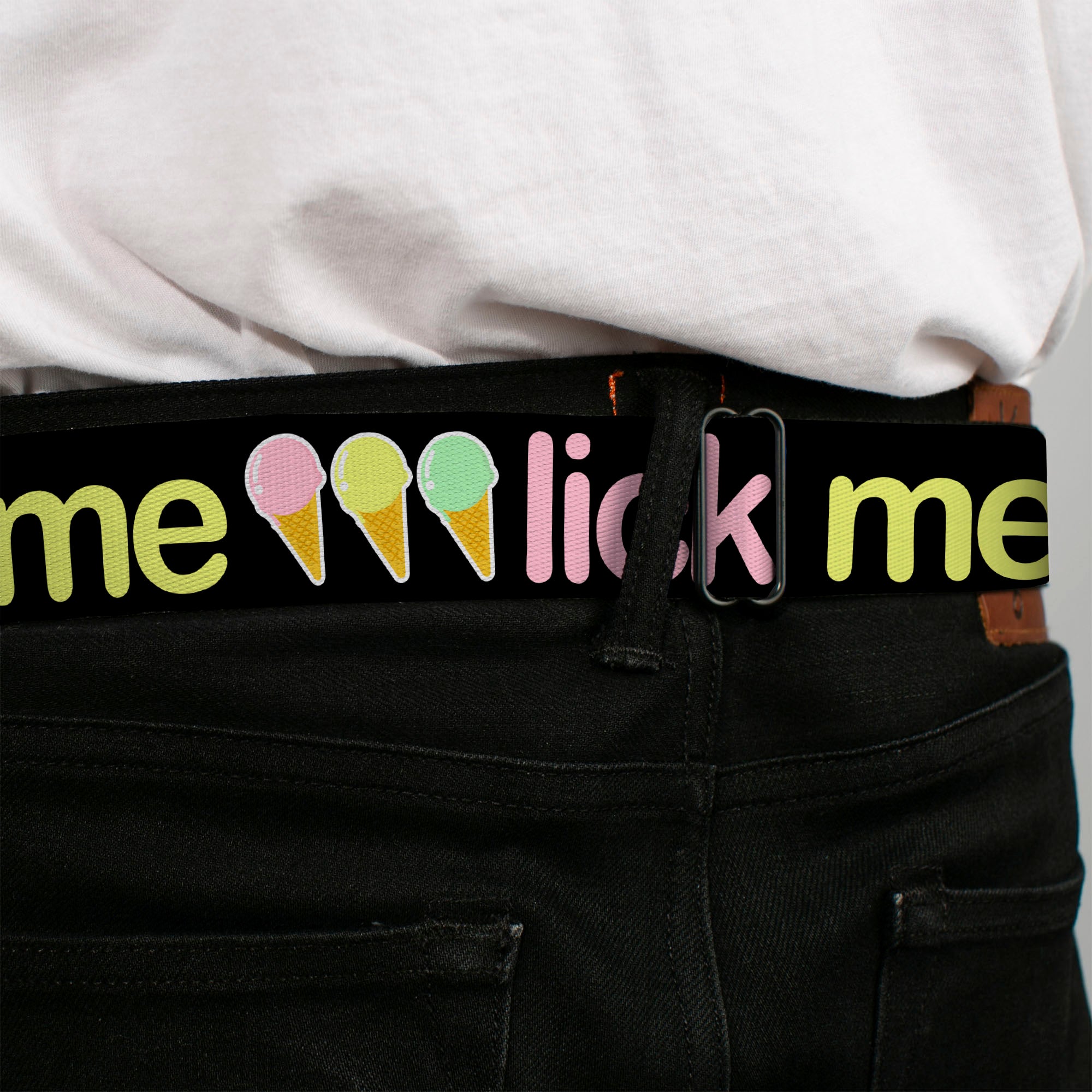 Seatbelt Belt - LICK ME Ice Cream Cones Seatbelt Belts Buckle-Down