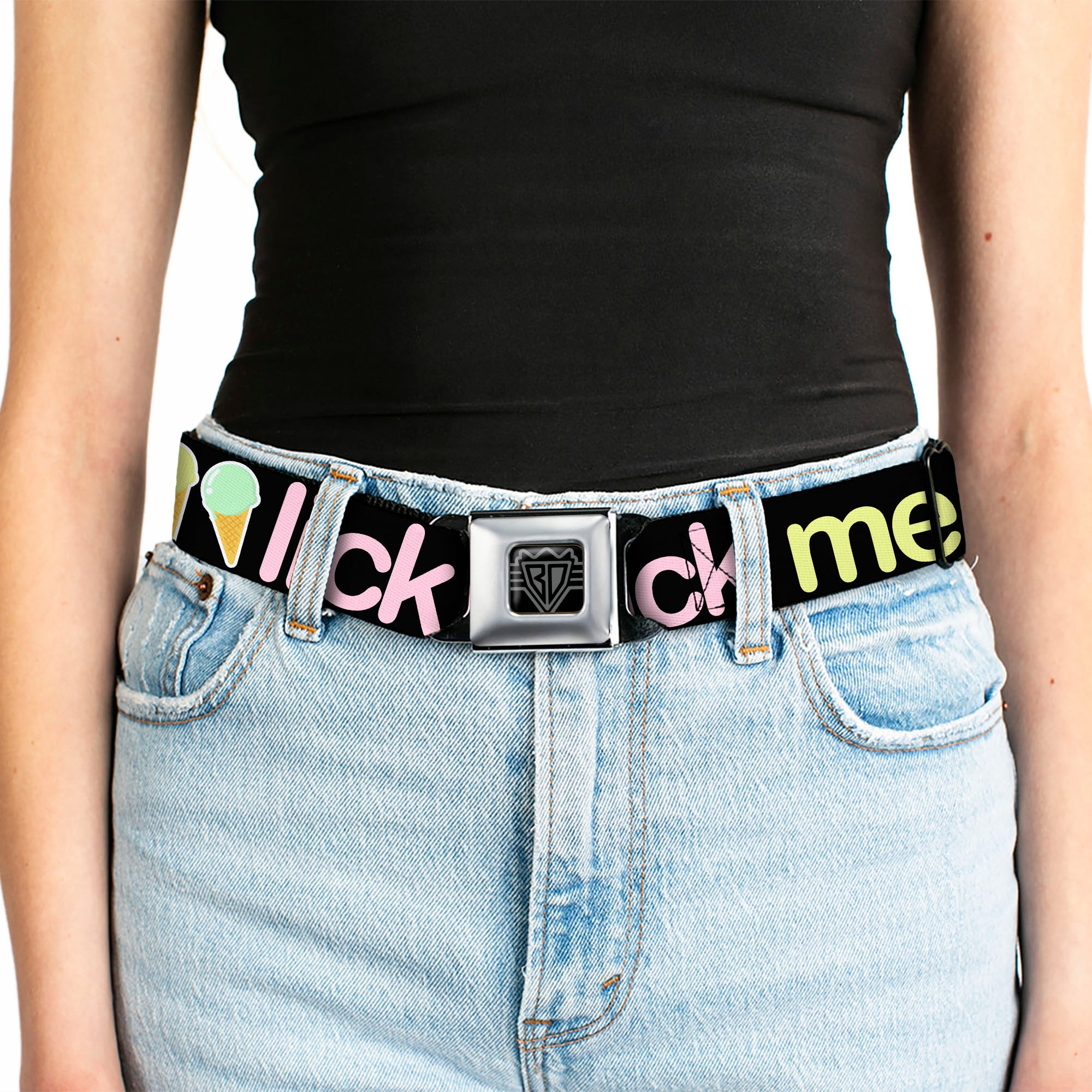 Seatbelt Belt - LICK ME Ice Cream Cones Seatbelt Belts Buckle-Down