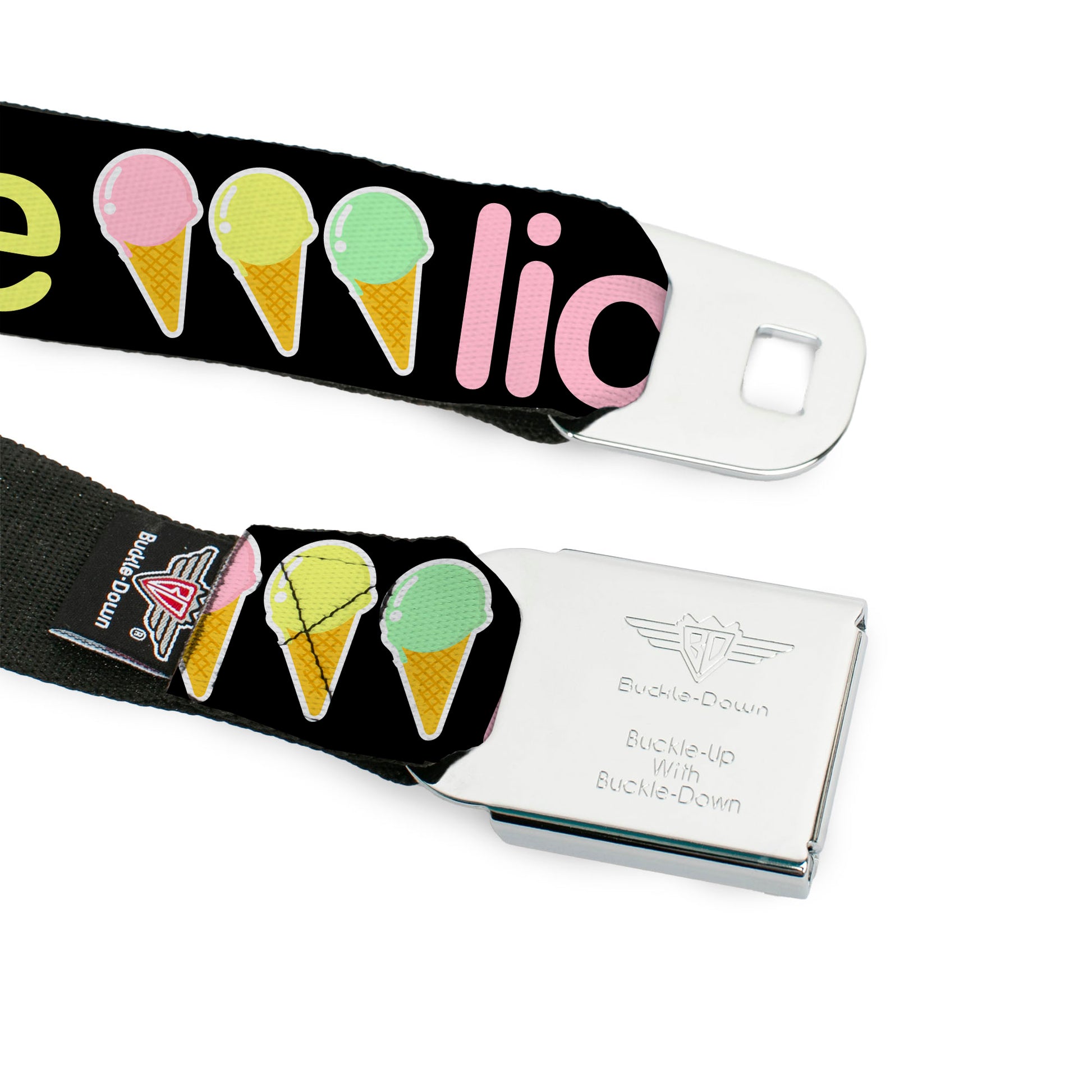 Seatbelt Belt - LICK ME Ice Cream Cones Seatbelt Belts Buckle-Down