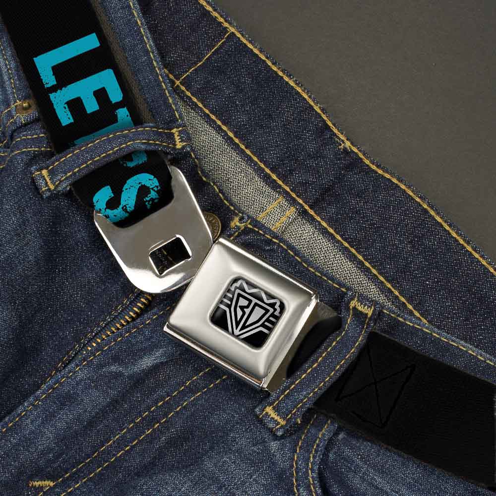 Seatbelt Belt - LET'S GET WEIRD Weathered Black/Bright Blue Seatbelt Belts Buckle-Down