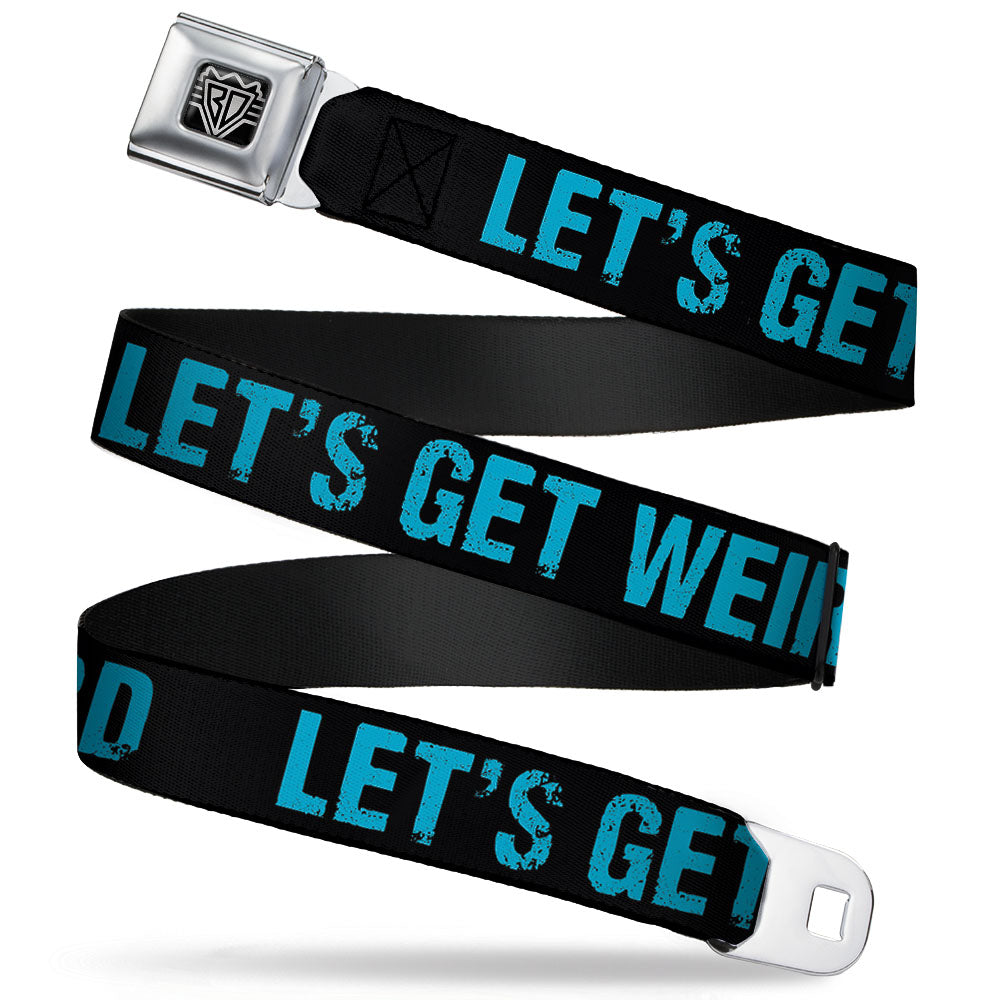 Seatbelt Belt - LET'S GET WEIRD Weathered Black/Bright Blue Seatbelt Belts Buckle-Down