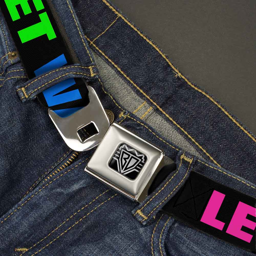 Seatbelt Belt - LET'S GET WASTED Black/Pink/Green/Blue Seatbelt Belts Buckle-Down