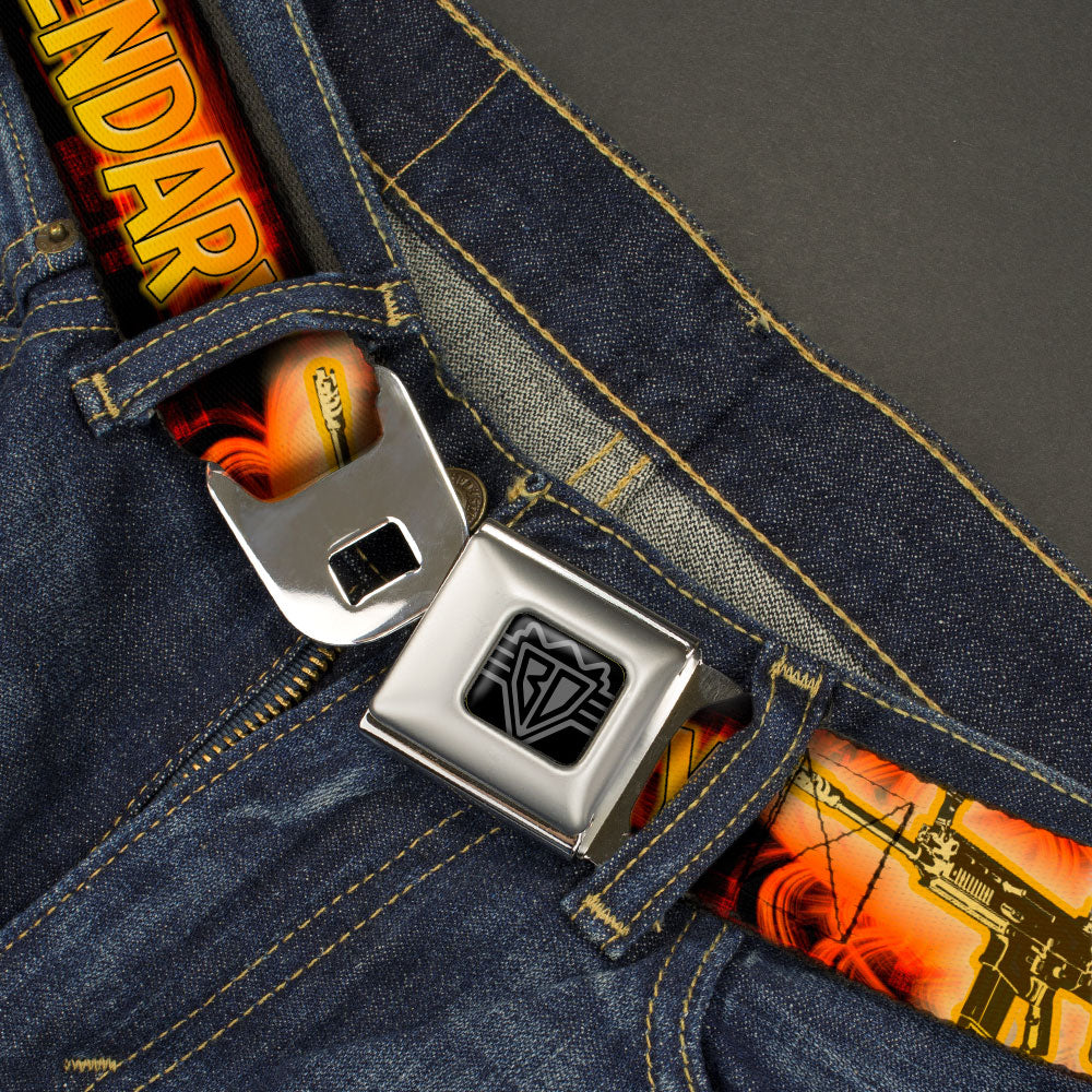 Buckle-Down Seatbelt Belt - LEGENDARY - FN SCAR - Black/Orange/Red Seatbelt Belts Buckle-Down