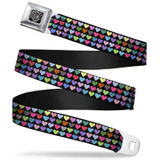 BD Wings Logo CLOSE-UP Full Color Black Silver Seatbelt Belt - Mini Hearts Black/Multi Color Webbing Seatbelt Belts Buckle-Down