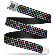BD Wings Logo CLOSE-UP Full Color Black Silver Seatbelt Belt - Mini Polka Dots Black/Multi Color Webbing Seatbelt Belts Buckle-Down