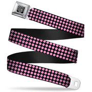 BD Wings Logo CLOSE-UP Full Color Black Silver Seatbelt Belt - Mini Polka Dots Black/Pink Webbing Seatbelt Belts Buckle-Down