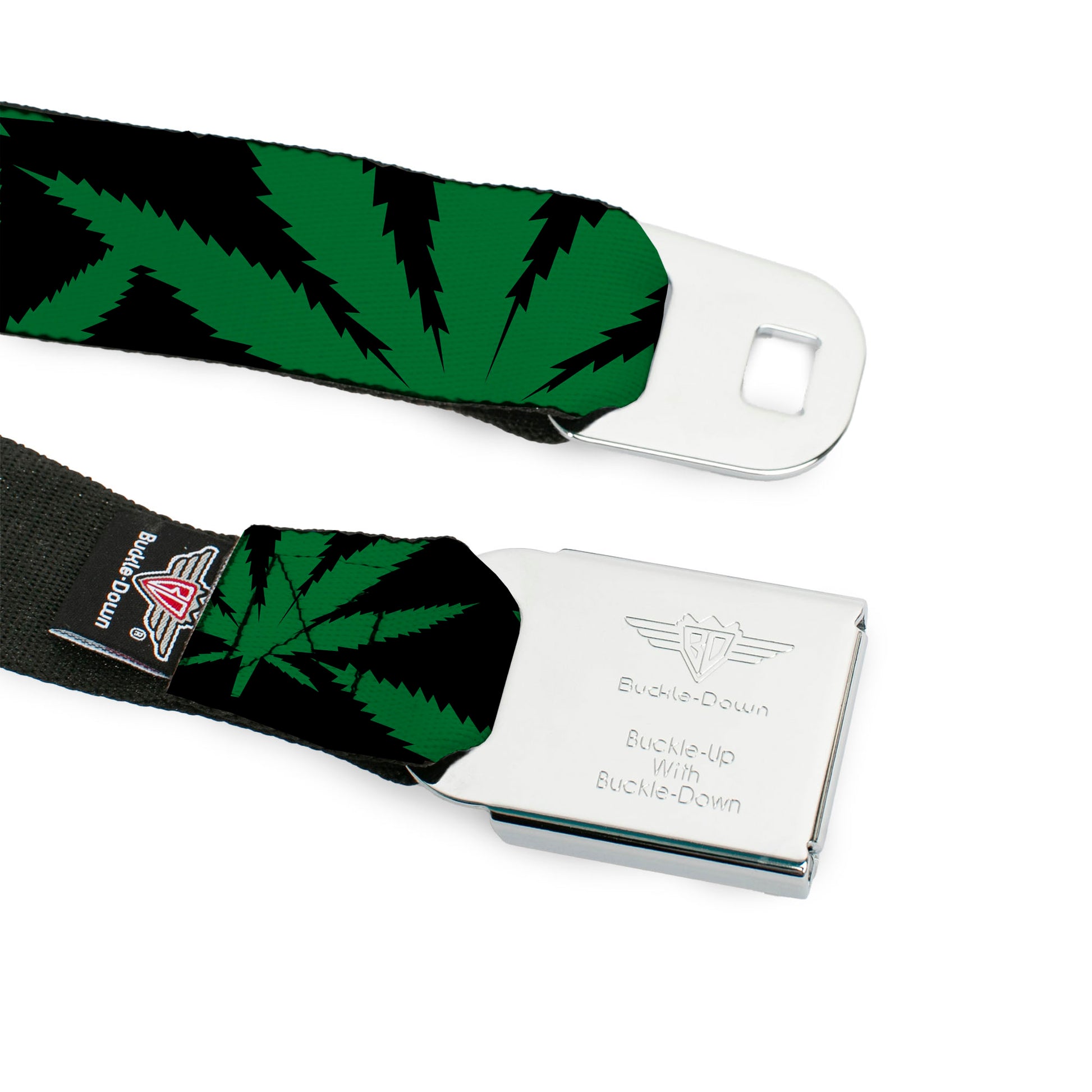 Seatbelt Belt - Marijuana Leaf Close-Up Seatbelt Belts Buckle-Down
