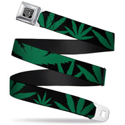 Seatbelt Belt - Marijuana Leaf Close-Up Seatbelt Belts Buckle-Down