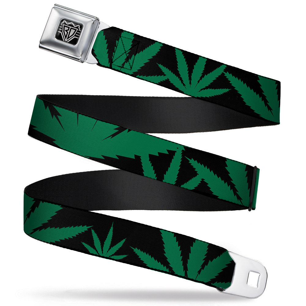 Seatbelt Belt - Marijuana Leaf Close-Up Seatbelt Belts Buckle-Down