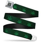 Seatbelt Belt - Marijuana Garden Black/Green Seatbelt Belts Buckle-Down