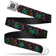 Seatbelt Belt - Marijuana Garden Black/Multi Color Seatbelt Belts Buckle-Down