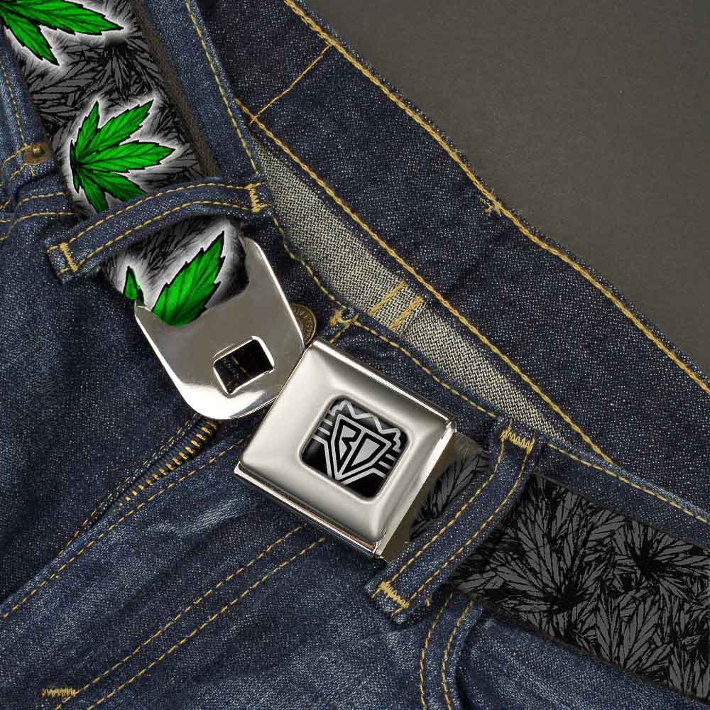 Seatbelt Belt - Marijuana Haze Black Seatbelt Belts Buckle-Down