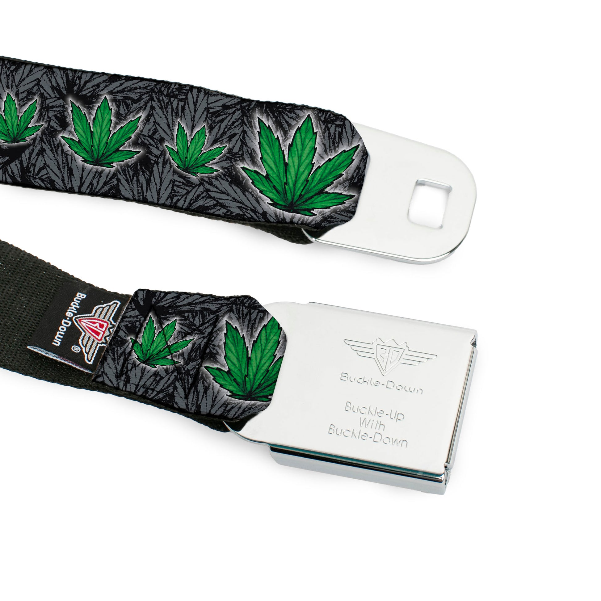 Seatbelt Belt - Marijuana Haze Black Seatbelt Belts Buckle-Down