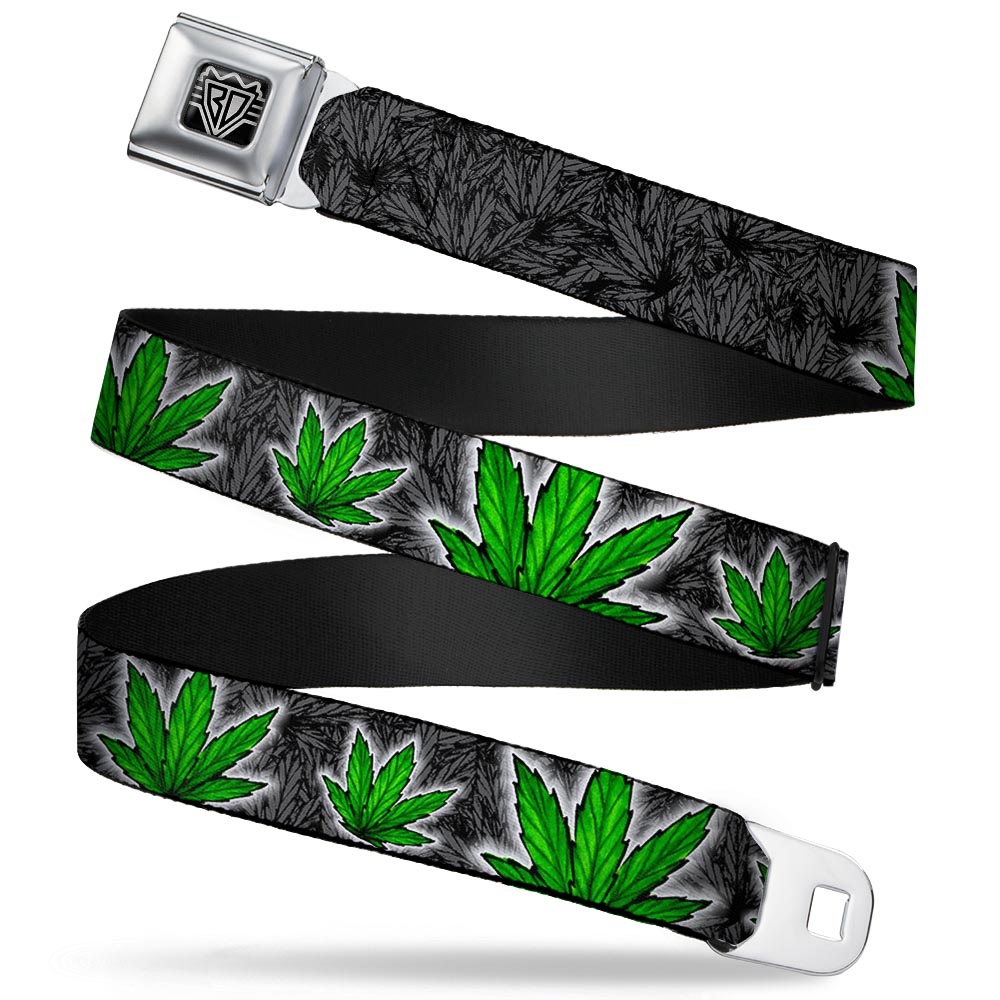 Seatbelt Belt - Marijuana Haze Black Seatbelt Belts Buckle-Down