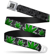 Seatbelt Belt - Marijuana Haze Black Seatbelt Belts Buckle-Down