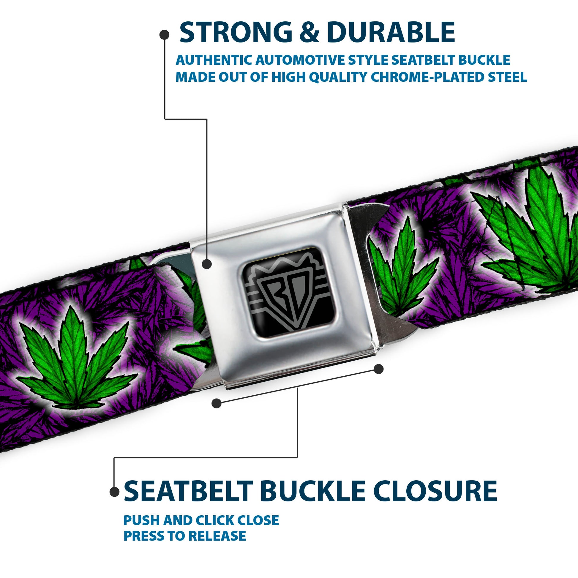 Seatbelt Belt - Marijuana Haze Purple Seatbelt Belts Buckle-Down