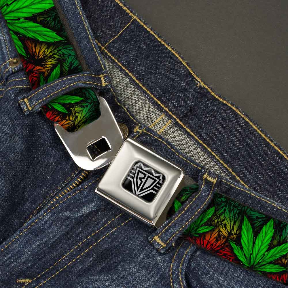 Seatbelt Belt - Marijuana Haze Rasta/Black Seatbelt Belts Buckle-Down
