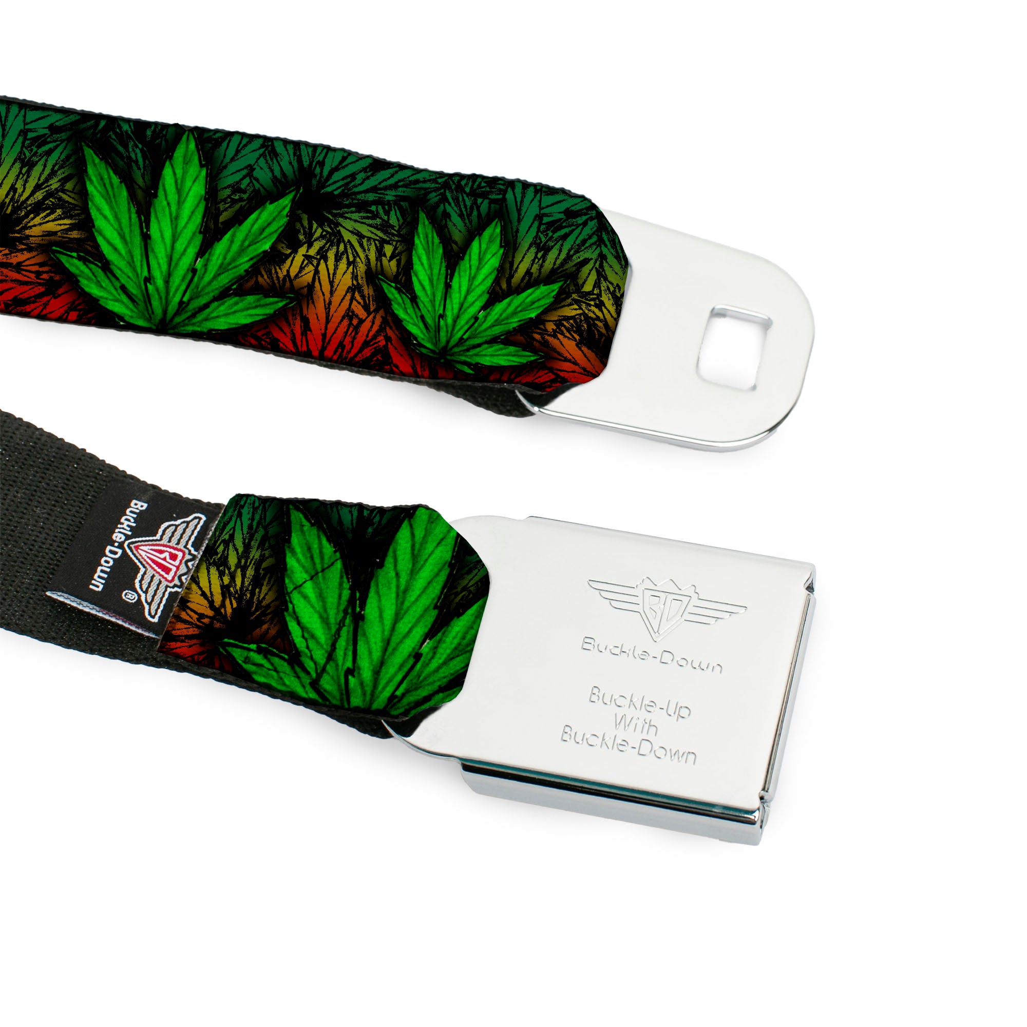 Seatbelt Belt - Marijuana Haze Rasta/Black Seatbelt Belts Buckle-Down