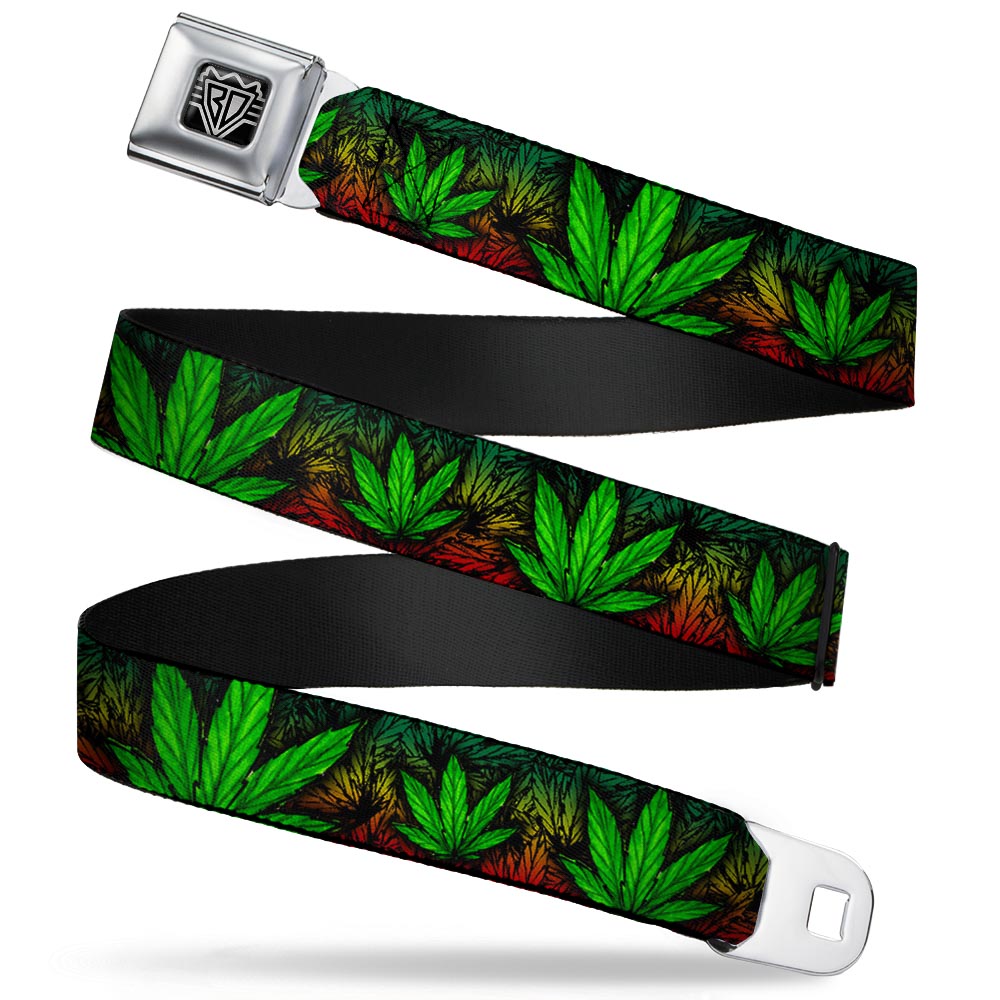Seatbelt Belt - Marijuana Haze Rasta/Black Seatbelt Belts Buckle-Down